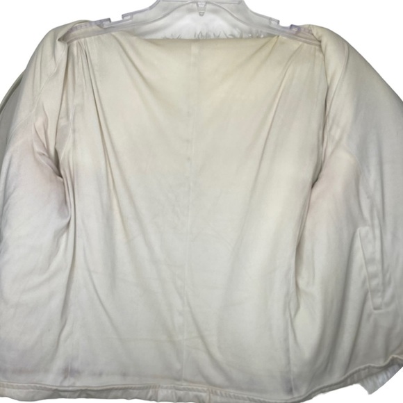 Giacca Gallery Women's Faux Fur Fluffy Winter Coat L White Pockets Lined Zipper - Picture 8 of 13